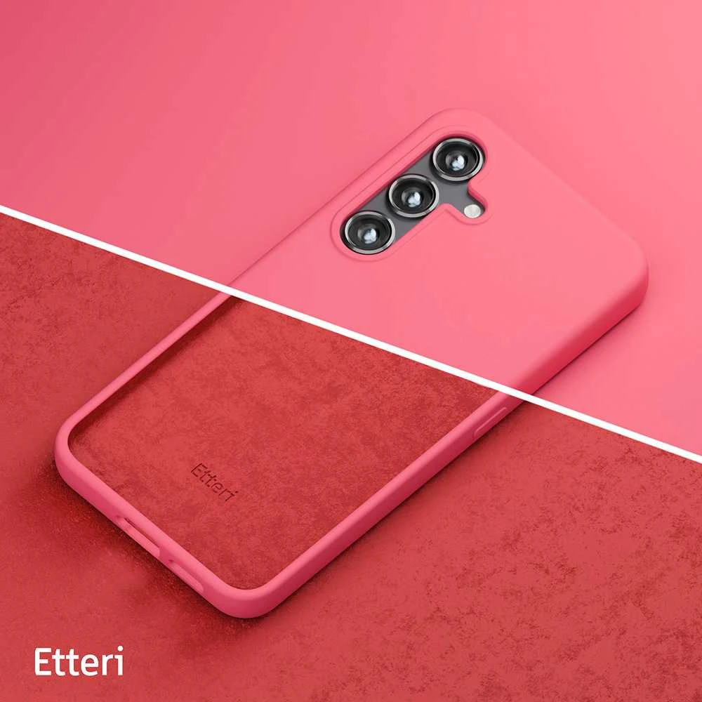 Etteri silikoninis dėklas Samsung Galaxy S24 FE aviečių spalvos