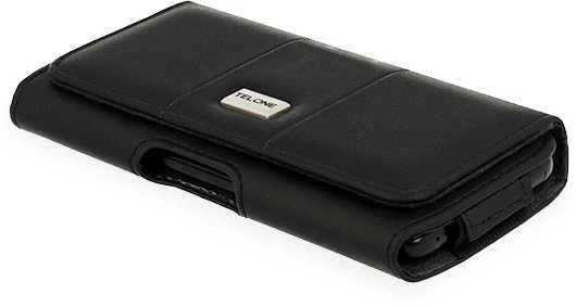 Dėklas Telone Tel Protect MAX Belt Holster (Dydis 14) skirtas Apple iPhone 11/XR/Huawei P30 Lite/Samsung S20/S21/S21 FE juodas, leather (155x80x14 mm)