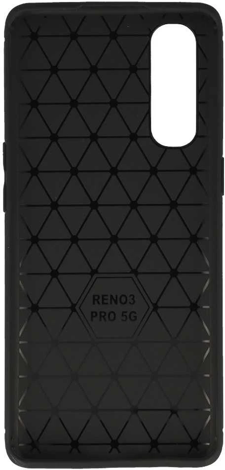 Dėklas Topt Galinis dangtelis CARBON skirtas Oppo Reno3 Pro 5G juodos spalvos