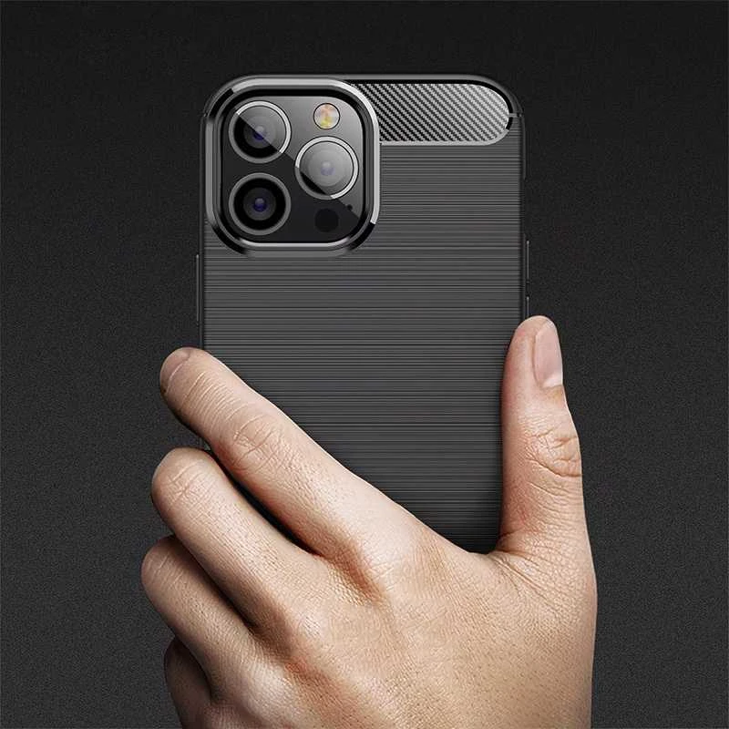 Dėklas Fusion Accessories Topt Galinis dangtelis CARBON skirtas Apple iPhone 13 Pro juodos spalvos