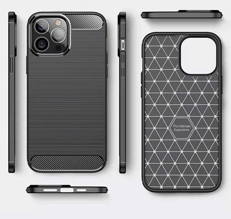 Dėklas Topt Galinis dangtelis CARBON skirtas Apple iPhone 13 Pro Max juodos spalvos
