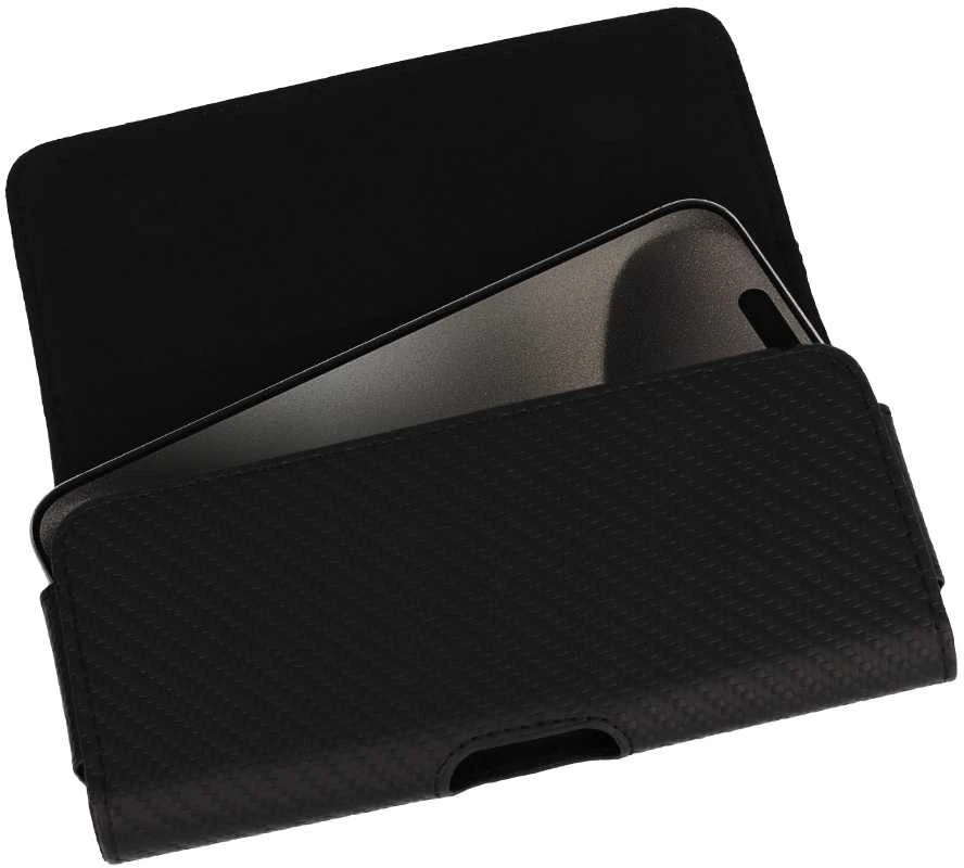 Dėklas Fusion Accessories Topt HIT Belt Holster (SIZE XL) skirtas Apple iPhone 15 Pro Max/Samsung A54 5G/A52/S24 Plus/S20 FE design 3 juodas (167×83 mm)
