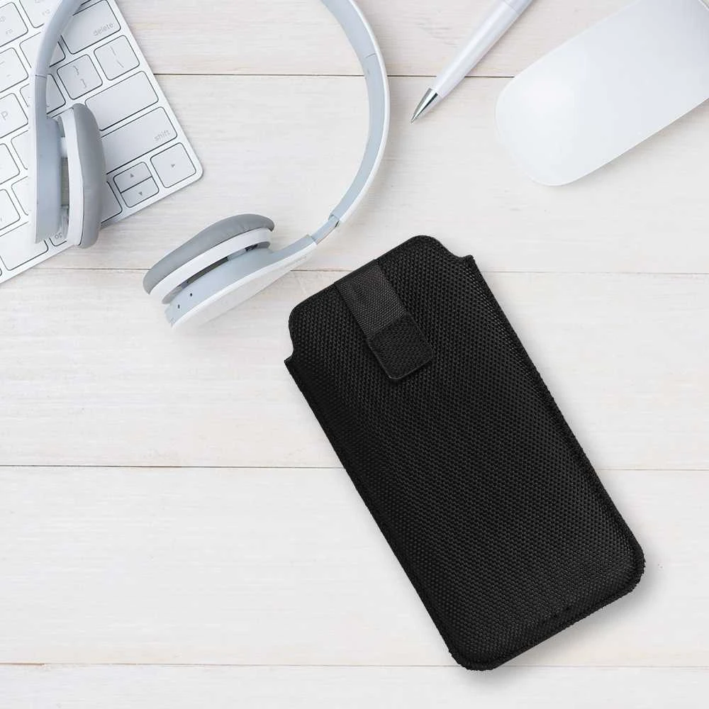 Dėklas Fusion Accessories Topt HIT maišelis telefonui (Dydis XL) Apple iPhone 14/14 Pro/Apple iPhone 15/15 Pro/Samsung S23/S23 Plus/S24/S24 Plus/A15/A54 5G design 2 juodos spalvos