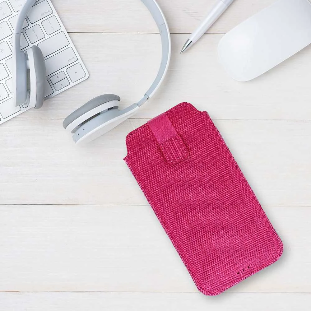 Dėklas Fusion Accessories Topt HIT maišelis telefonui (Dydis XL) Apple iPhone 14/14 Pro/Apple iPhone 15/15 Pro/Samsung S23/S23 Plus/S24/S24 Plus/A15/A54 5G design 2 rožinės spalvos