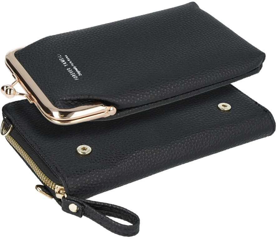 Dėklas Fusion Accessories Topt megztas krepšys telefonui, dizainas 2, juodos spalvos