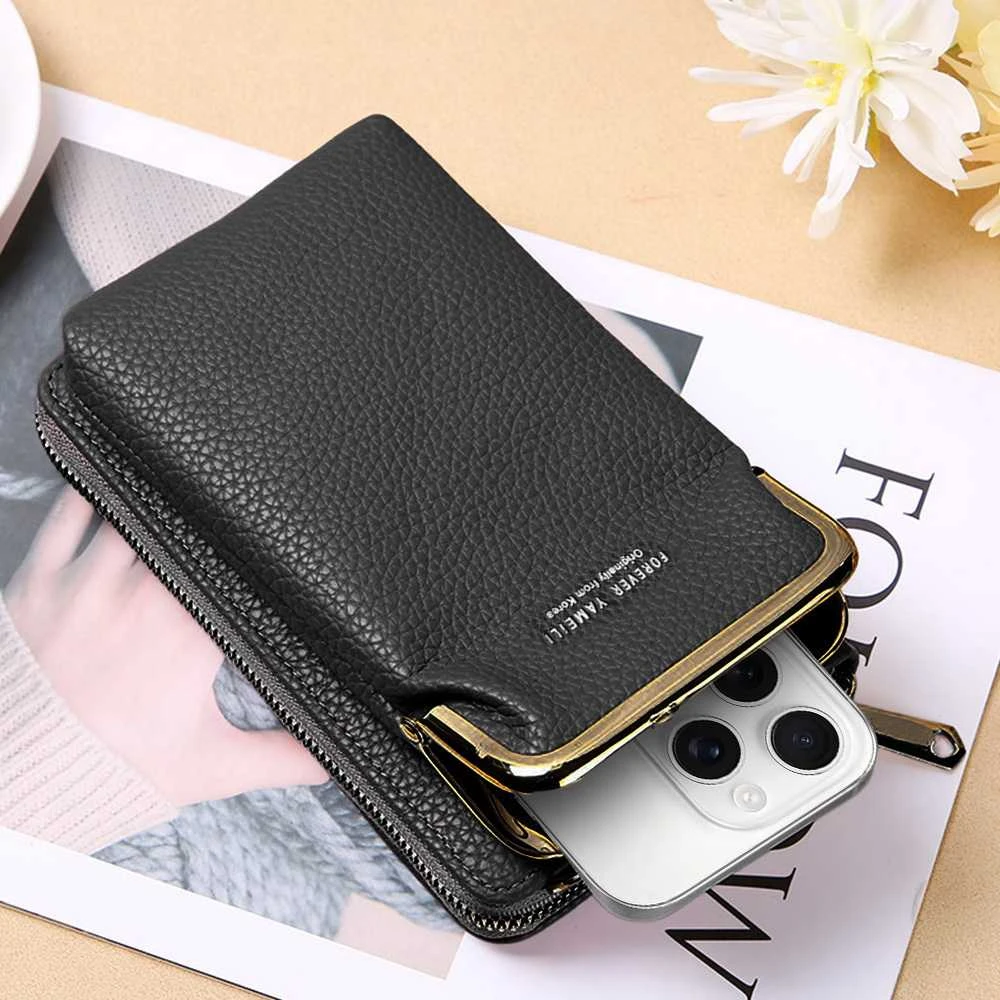 Dėklas Fusion Accessories Topt megztas krepšys telefonui, dizainas 2, juodos spalvos