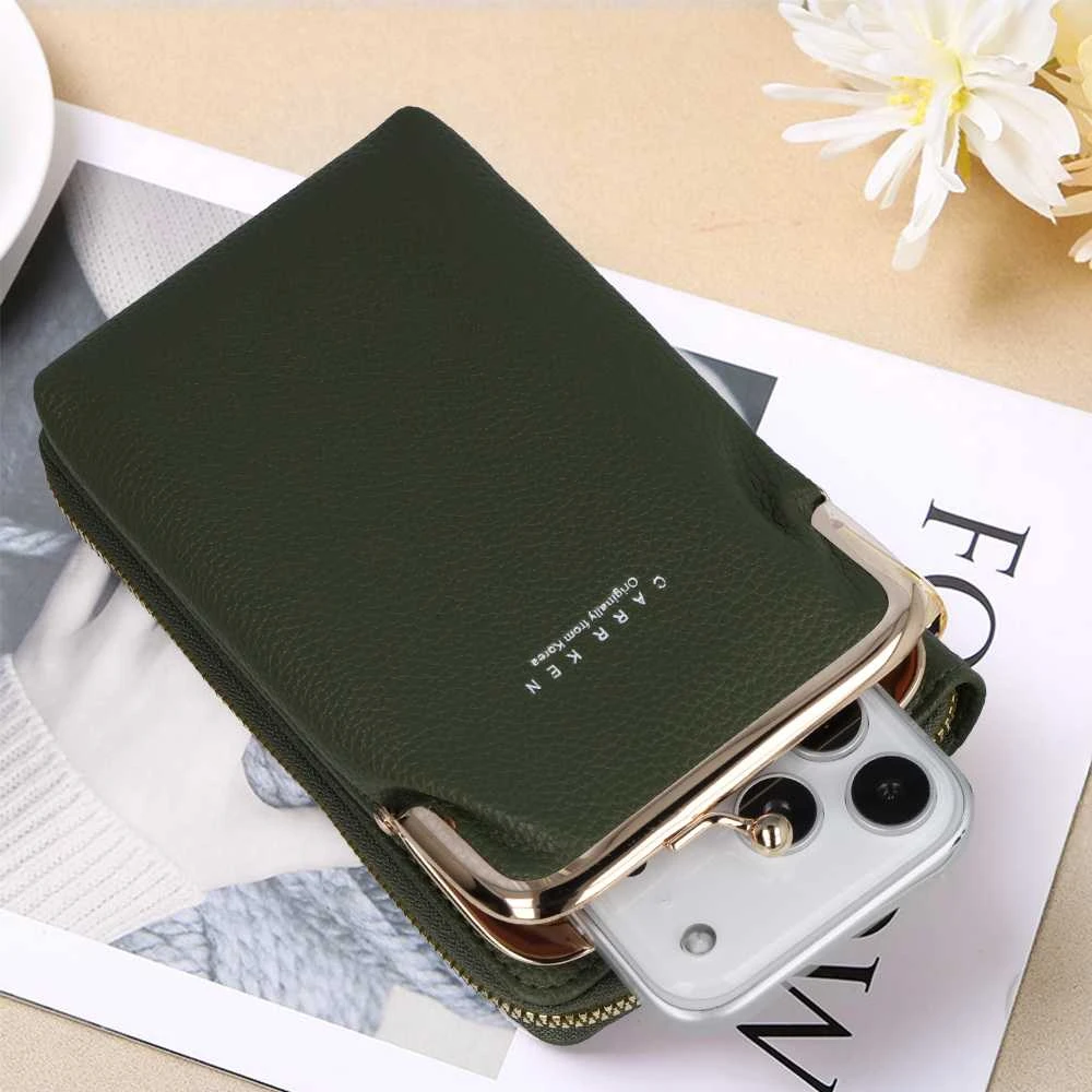 Dėklas Fusion Accessories Topt Knitted krepšys telefonui GCW01 žalios spalvos