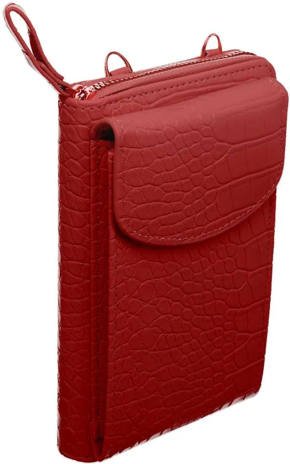 Dėklas Fusion Accessories Topt Knitted krepšys telefonui GCW12 raudonos spalvos