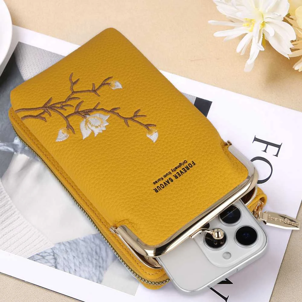 Dėklas Fusion Accessories Topt Knitted krepšys telefonui GCW17 geltonos spalvos