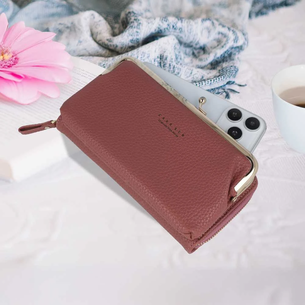 Dėklas Fusion Accessories Topt Knitted krepšys telefonui GCW18 light rožinės spalvos