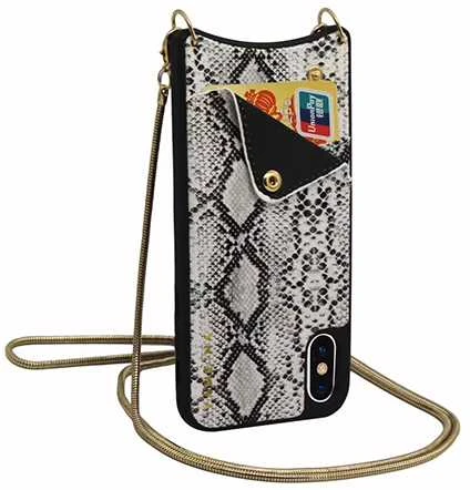 Dėklas Toptel Topt Krepšys telefonui – SNAKE Leather – Apple iPhone XS Max baltos spalvos