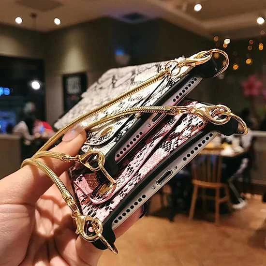 Dėklas Toptel Topt Krepšys telefonui – SNAKE Leather – Apple iPhone XS Max baltos spalvos