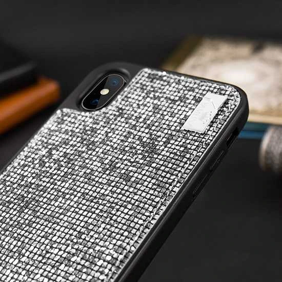 Dėklas Toptel Topt Krepšys telefonui – Star – Apple iPhone XS Max sidabro spalvos