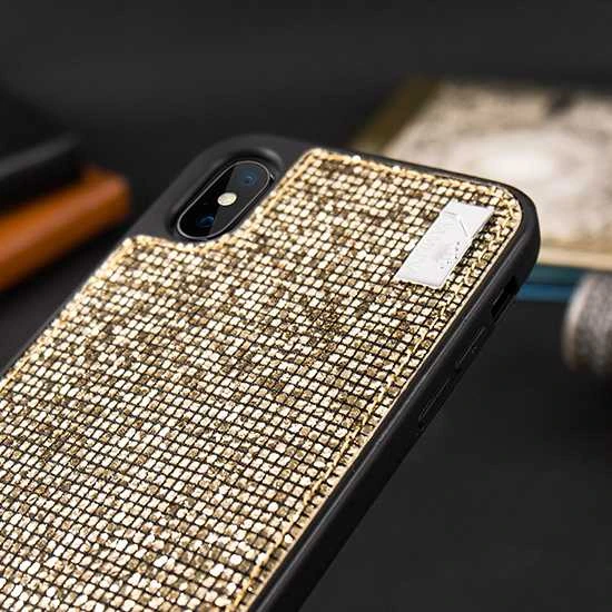 Dėklas Toptel Topt Krepšys telefonui – Star – Apple iPhone XS Max aukso spalvos