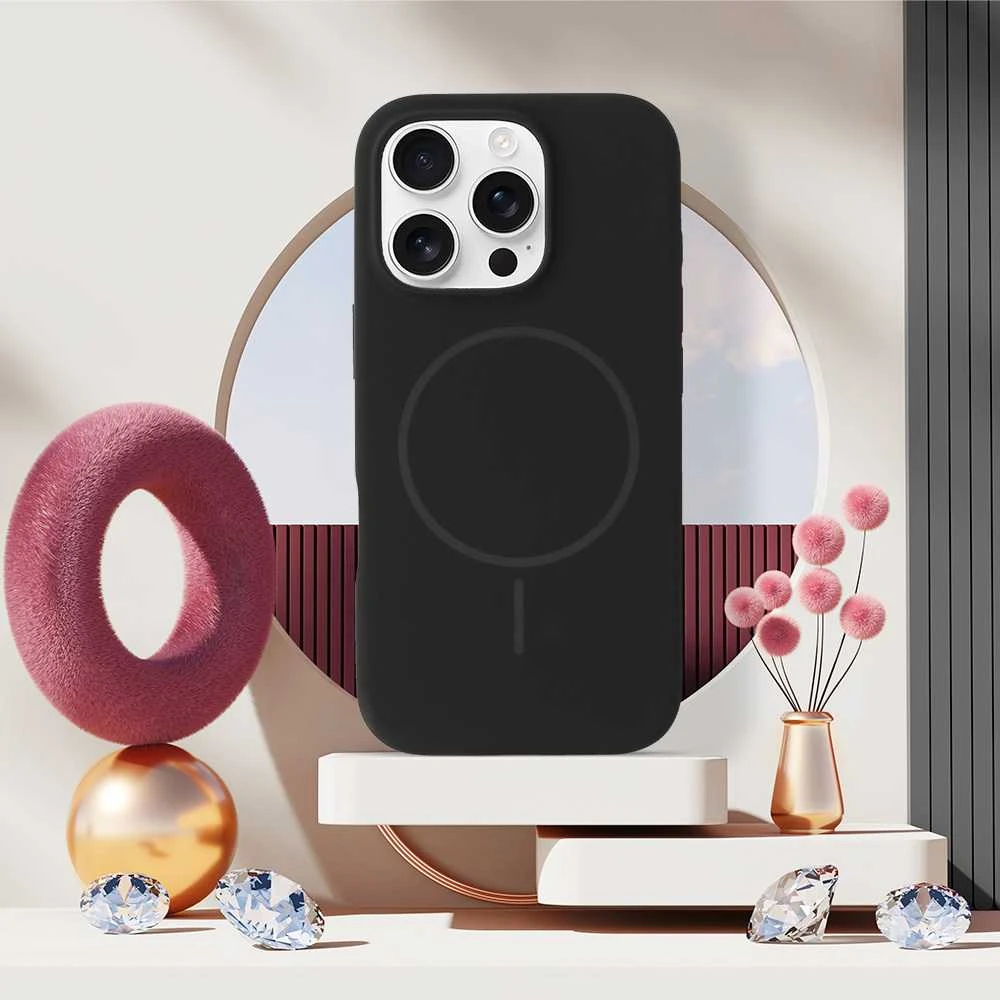 Dėklas Fusion Accessories Topt Magsafe Slim Silicone skirtas Apple iPhone 17 Air juodos spalvos