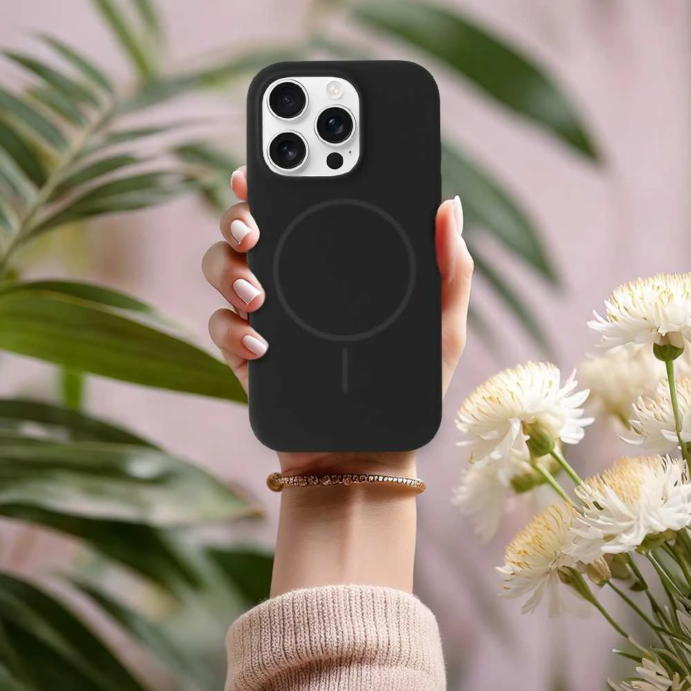 Dėklas Fusion Accessories Topt Magsafe Slim Silicone skirtas Apple iPhone 17 Air juodos spalvos
