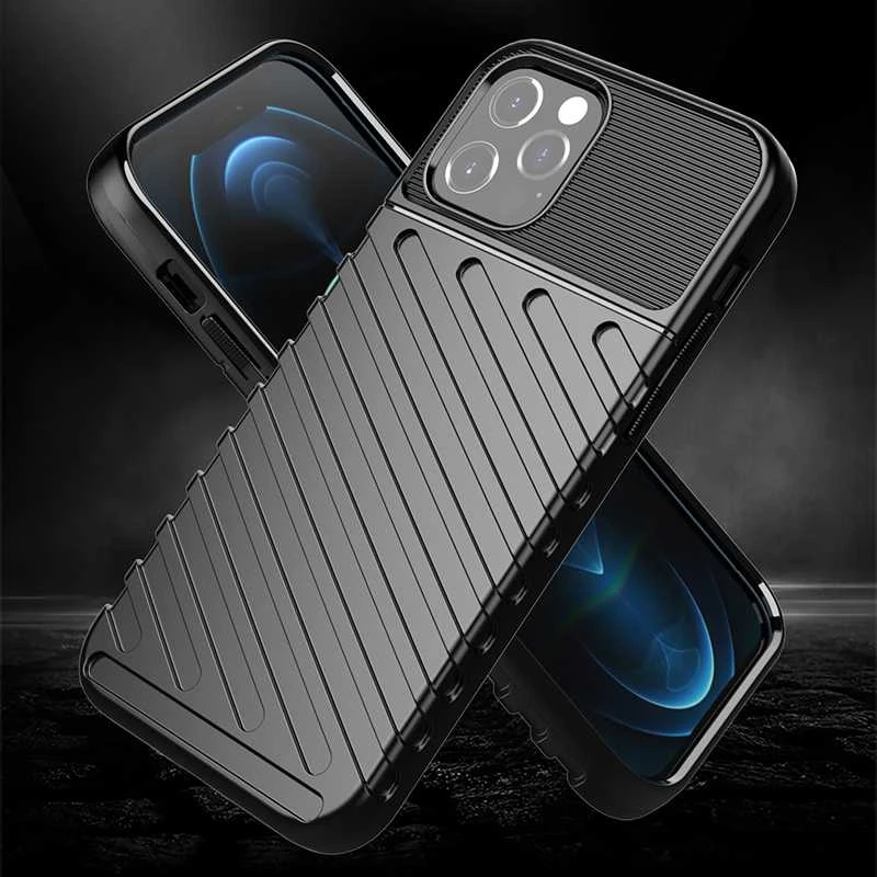 Dėklas Fusion Accessories Topt Thunder dėkals skirtas Apple iPhone 12 Pro Max juodos spalvos