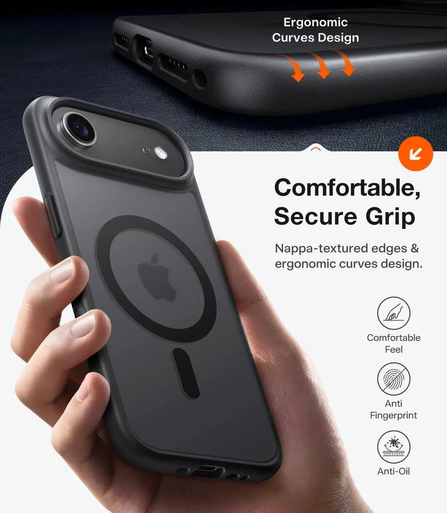 Dėklas Torras Guardian Magnetic, juodas — iPhone 17 Air