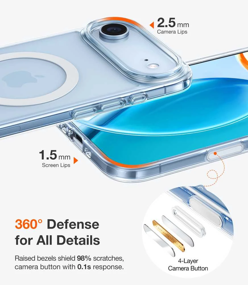 Dėklas Torras Guardian Magnetic, skaidrus – iPhone 17 Air