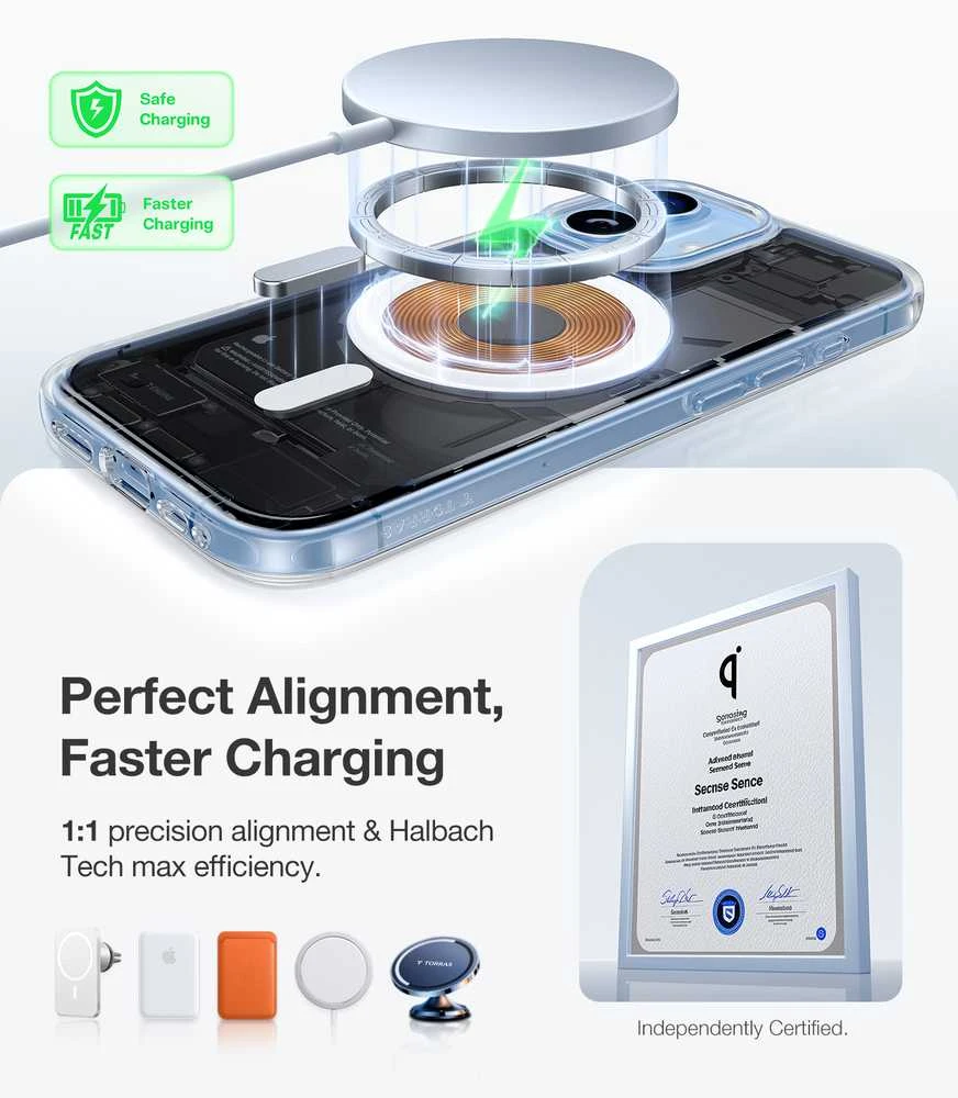 Dėklas Torras Guardian Magnetic, skaidrus – iPhone 17
