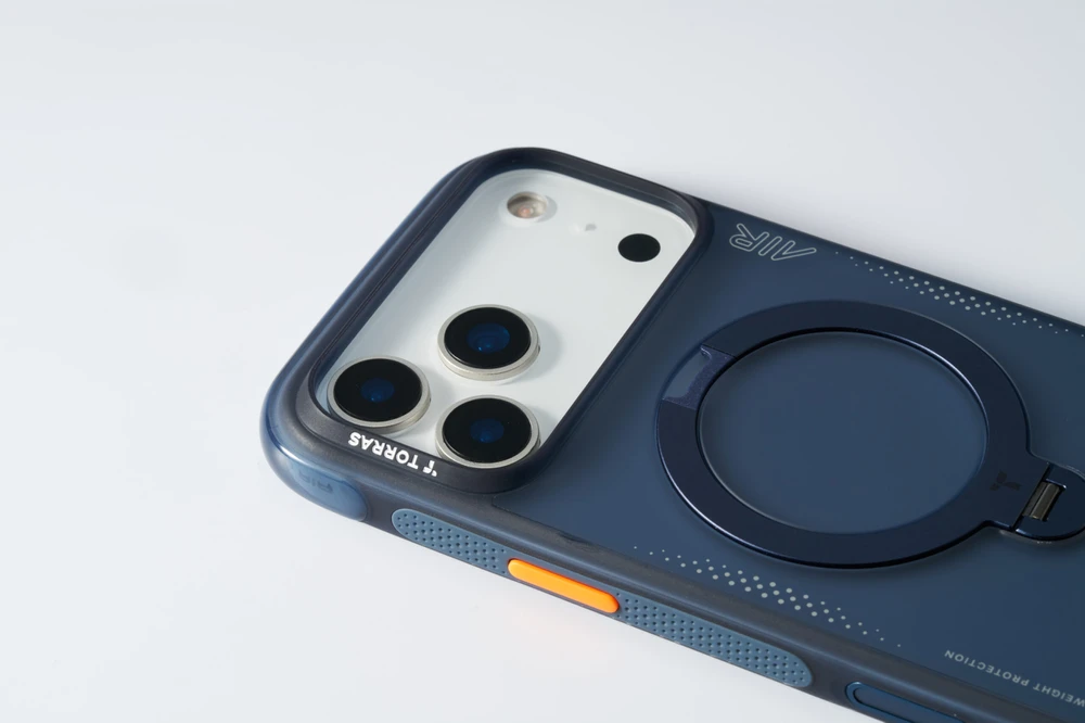 Dėklas Mėlyna TORRAS Ostand Spin Air - etui do iPhone 17 Pro kompatybilne su MagSafe (midnight mėlynas)