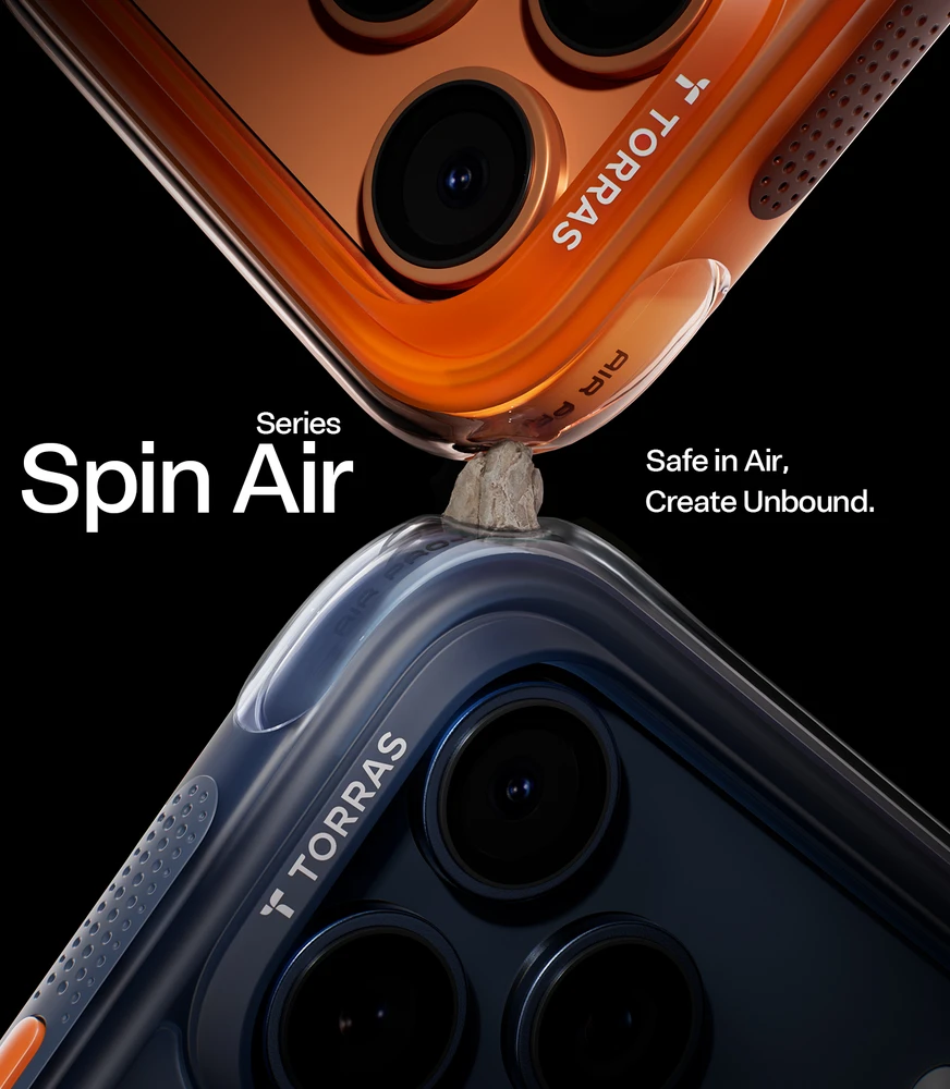 Dėklas Mėlyna TORRAS Ostand Spin Air - etui do iPhone 17 Pro kompatybilne su MagSafe (midnight mėlynas)