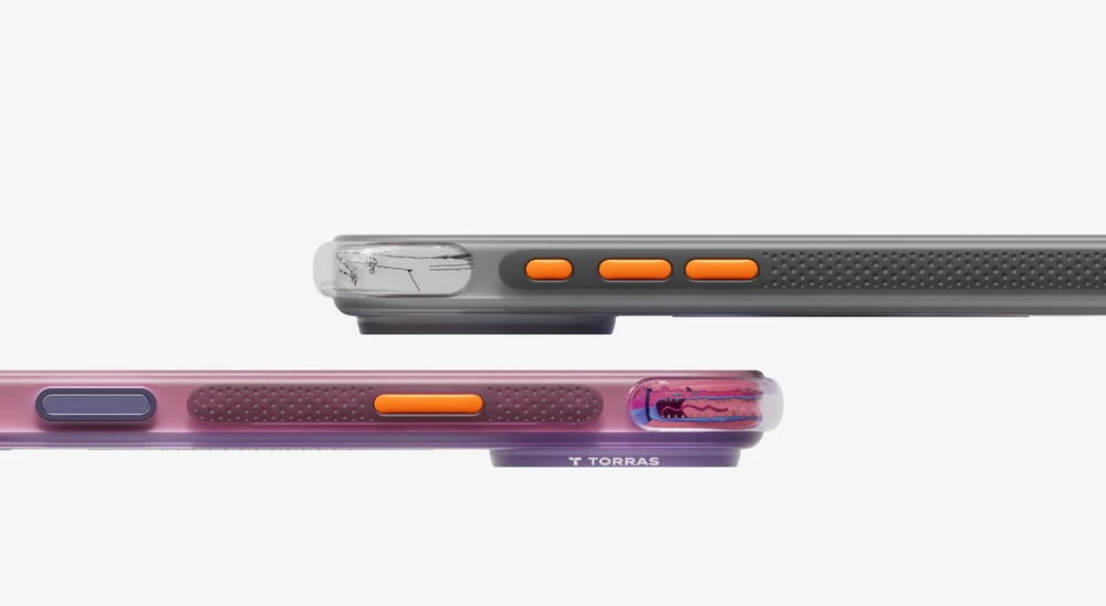 Dėklas „Torras Ostand Q3 Air Gawx Limited“, neoninė nakties mūza – „Apple iPhone 17 Pro Max“