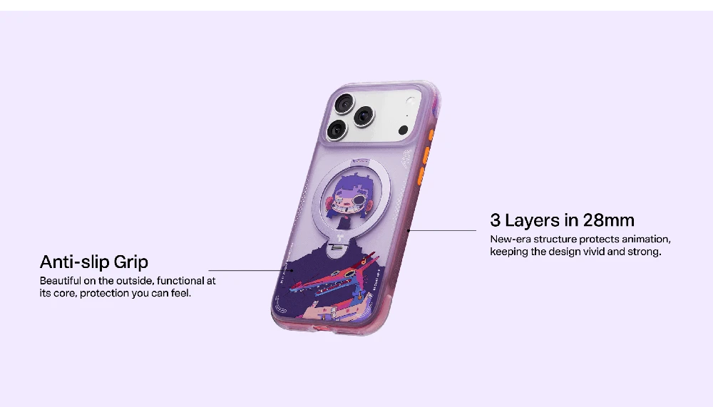 Dėklas „Torras Ostand Q3 Air Gawx Limited“, „Dawnbreak“ apsauga – „Apple iPhone 17 Pro“