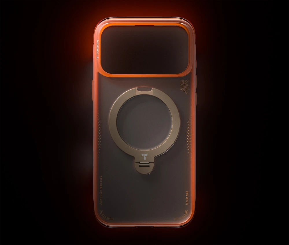 Dėklas Torras Ostand Q3 Air, horizon oranžinis – Apple iPhone 17 Pro
