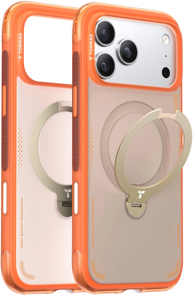 Dėklas Torras Ostand Q3 Air, horizon oranžinis – Apple iPhone 17 Pro Max