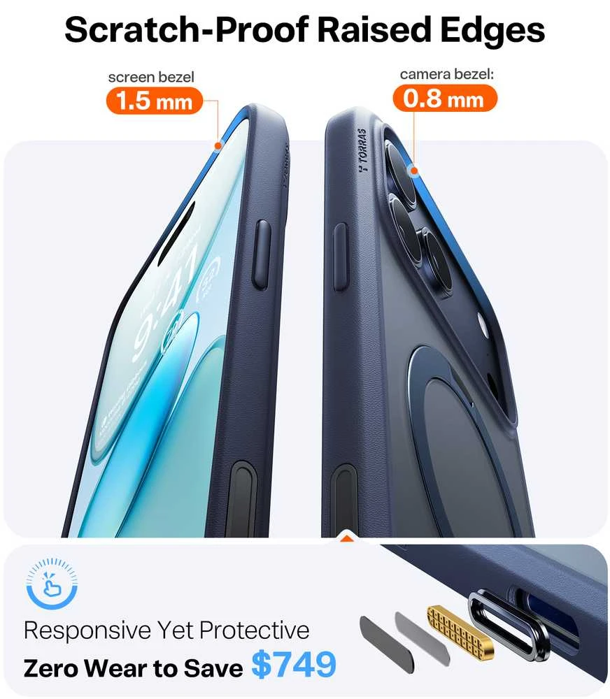 Dėklas Torras Ostand Q3 Spin, vidurnakčio mėlyna - iPhone 17 Pro