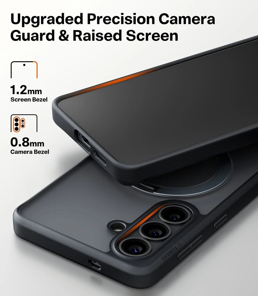 Dėklas Torras Ostand Q3 Spin, obsidian juodas – Samsung Galaxy S26