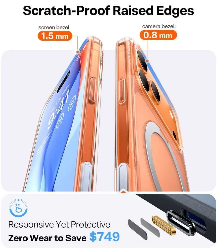 Dėklas Torras Ostand Q3 Spin, skaidrus - iPhone 17 Pro Max