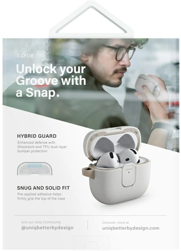 Dėklas UNIQ Clyde skirtas AirPods 4 Lock Dėklas oranžinės spalvos