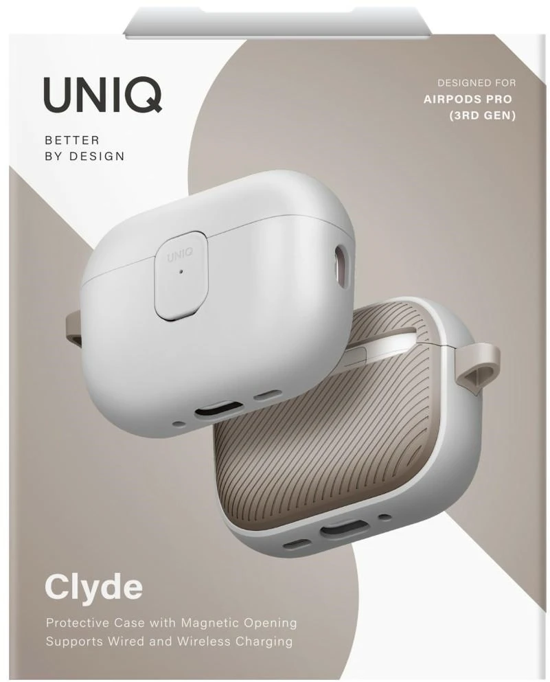 Dėklas Uniq Clyde Case for AirPods Pro 3rd Gen - Gray-rusvai gelsvas