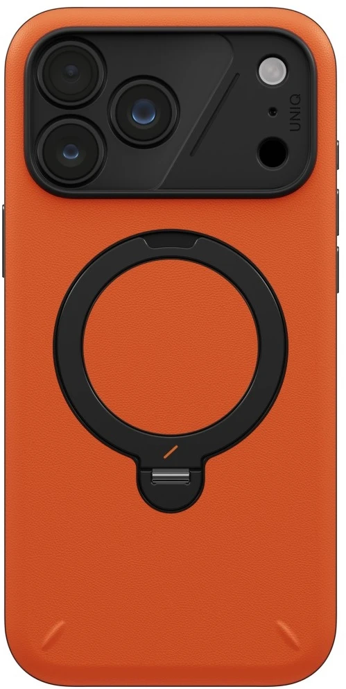 Dėklas UNIQ Elix, skirtas iPhone 18 Pro Max / 17 Pro Max, su 360 laipsnių besisukančiu stovu, oranžinis