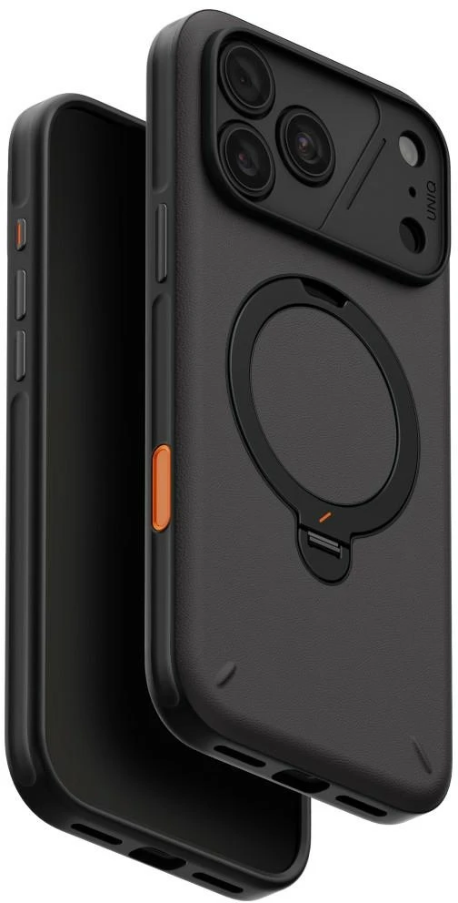 Dėklas UNIQ Elix, skirtas iPhone 18 Pro Max / 17 Pro Max, su 360° besisukančiu stovu, pilkas