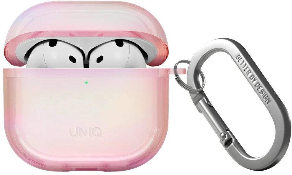 Dėklas Uniq Iridescia AirPods 4 Hang Case - Holo Rožinė