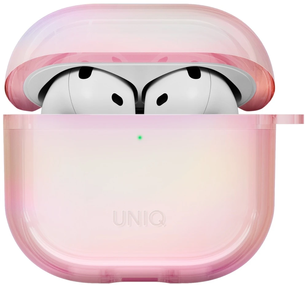 Dėklas Uniq Iridescia AirPods 4 Hang Case - Holo Rožinė