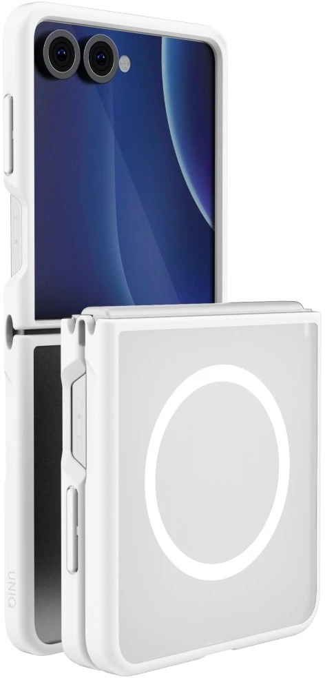Dėklas UNIQ Veren AF for Samsung Galaxy Flip8 Magclick Charging baltas