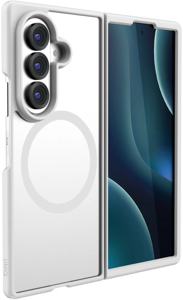 Dėklas UNIQ Veren AF, skirtas Samsung Galaxy Fold8 Ultra, Magclick įkrovimas, baltas