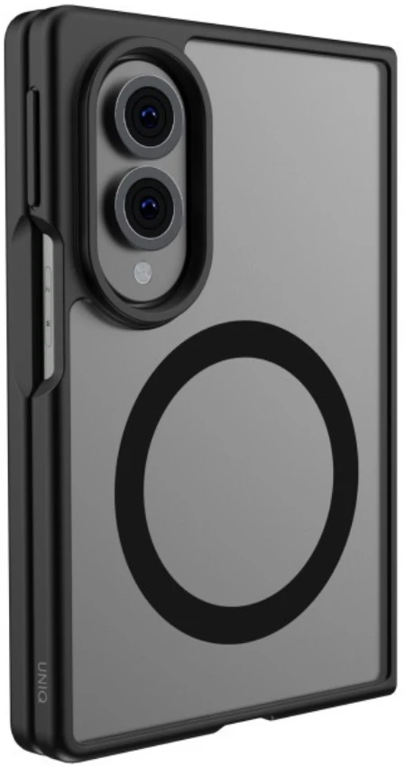 Dėklas UNIQ Veren AF, skirtas Samsung Galaxy Z Fold8, su Magclick belaidžiu įkrovimu, juodos spalvos
