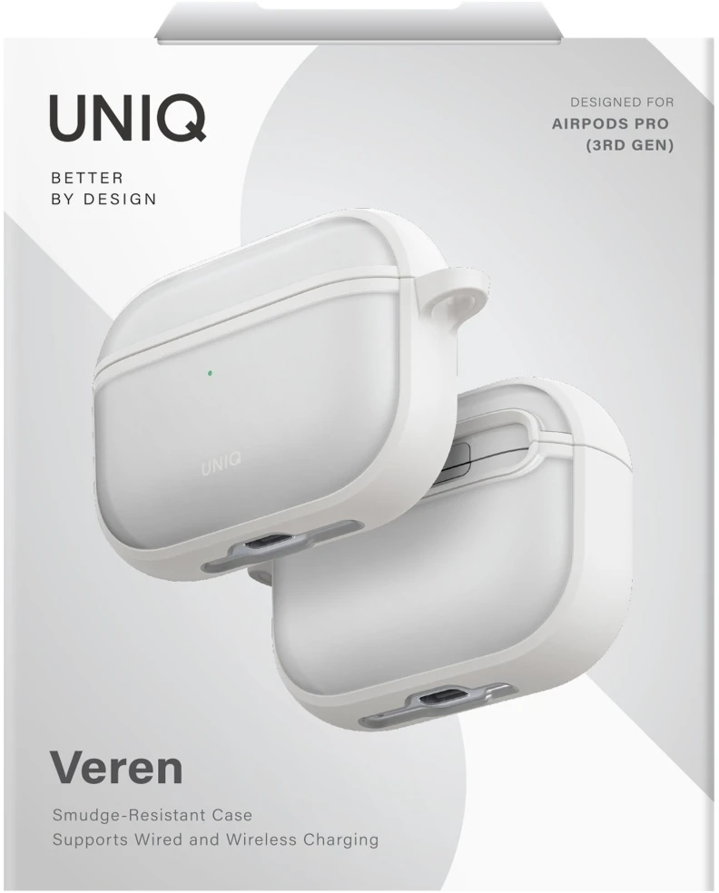 „Uniq Veren“ dėklas, skirtas „AirPods Pro 3“ ausinėms - Baltas