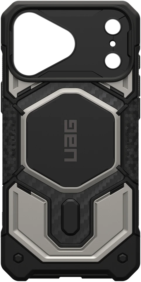 UAG Urban Armor Gear dėklas Monach Pro, suderinamas su MagSafe, skirtas IPHONE 18 Pro Max/17 Pro Max, titano spalvos