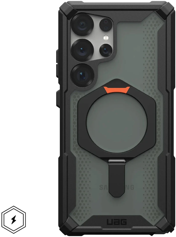 Dėklas Urban Armor Gear UAG Plasma XTE w/ Magnet, Juodas/Oranžinis - Samsung Galaxy S25 Ultra