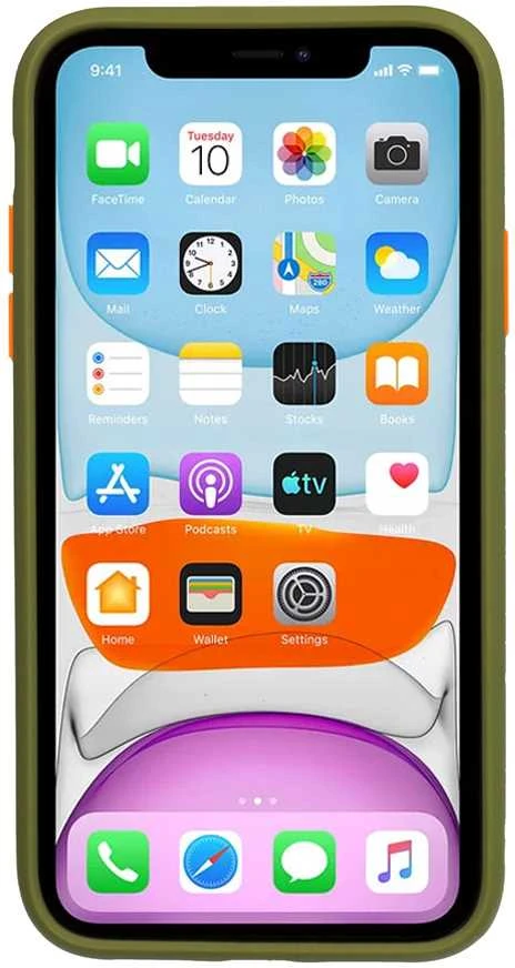 Dėklas Vennus Color Button Bumper skirtas Samsung Galaxy S21 Plus Olive
