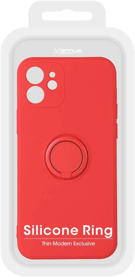 Dėklas Vennus Silicone Ring skirtas Apple iPhone 14 Pro Max raudonos spalvos
