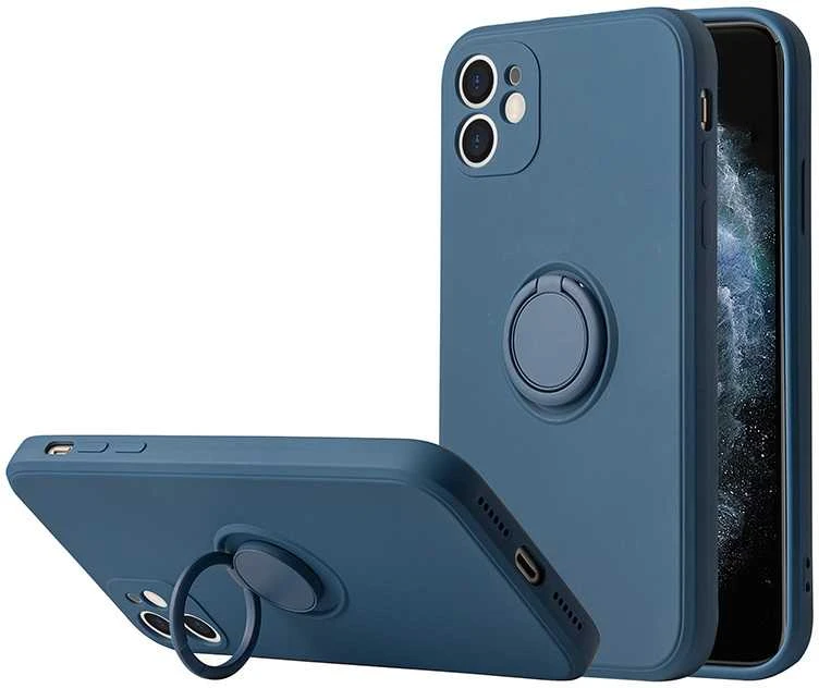 Dėklas Vennus silikoninis Ring skirtas Apple iPhone 14 Pro Max mėlynos spalvos