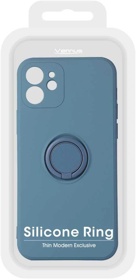 Dėklas Vennus silikoninis Ring skirtas Apple iPhone 14 Pro Max mėlynos spalvos