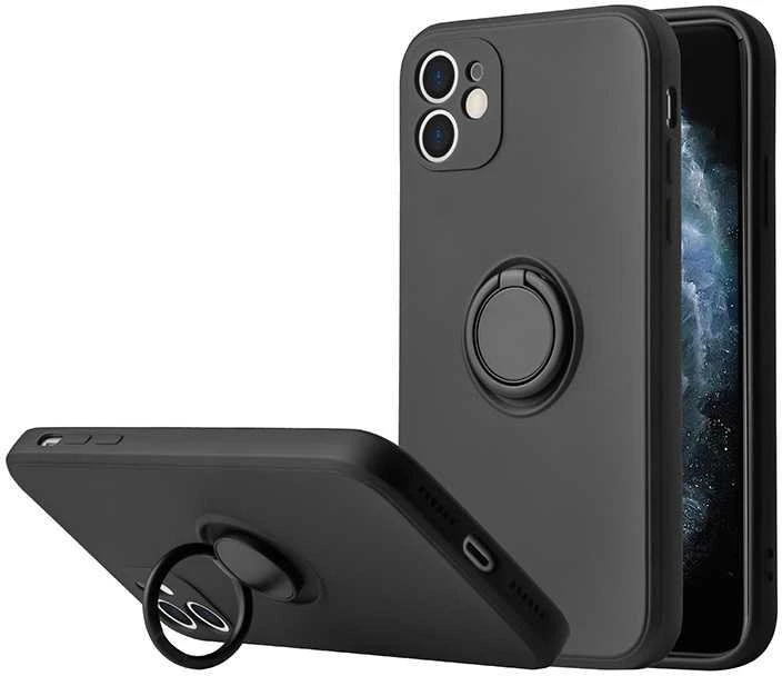 Dėklas iLike Vennus silikoninis Ring skirtas Apple iPhone 13 Pro juodos spalvos